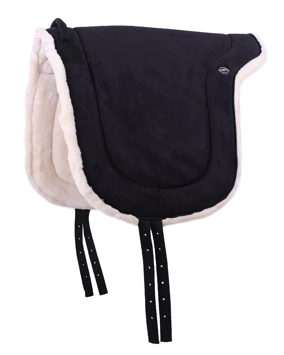 QHP Riding Pad Horse Bareback Pad 19 mm | Secure Hold | Comfortable Riding | Practical Size (Black, Shet)