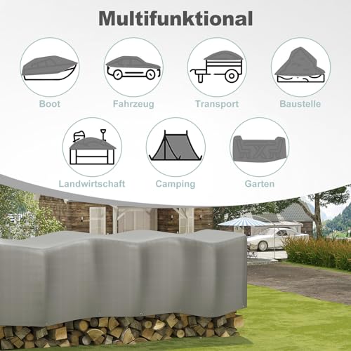 Bâche de protection indéchirable multi-usage en PE gris pour remorque et bateau