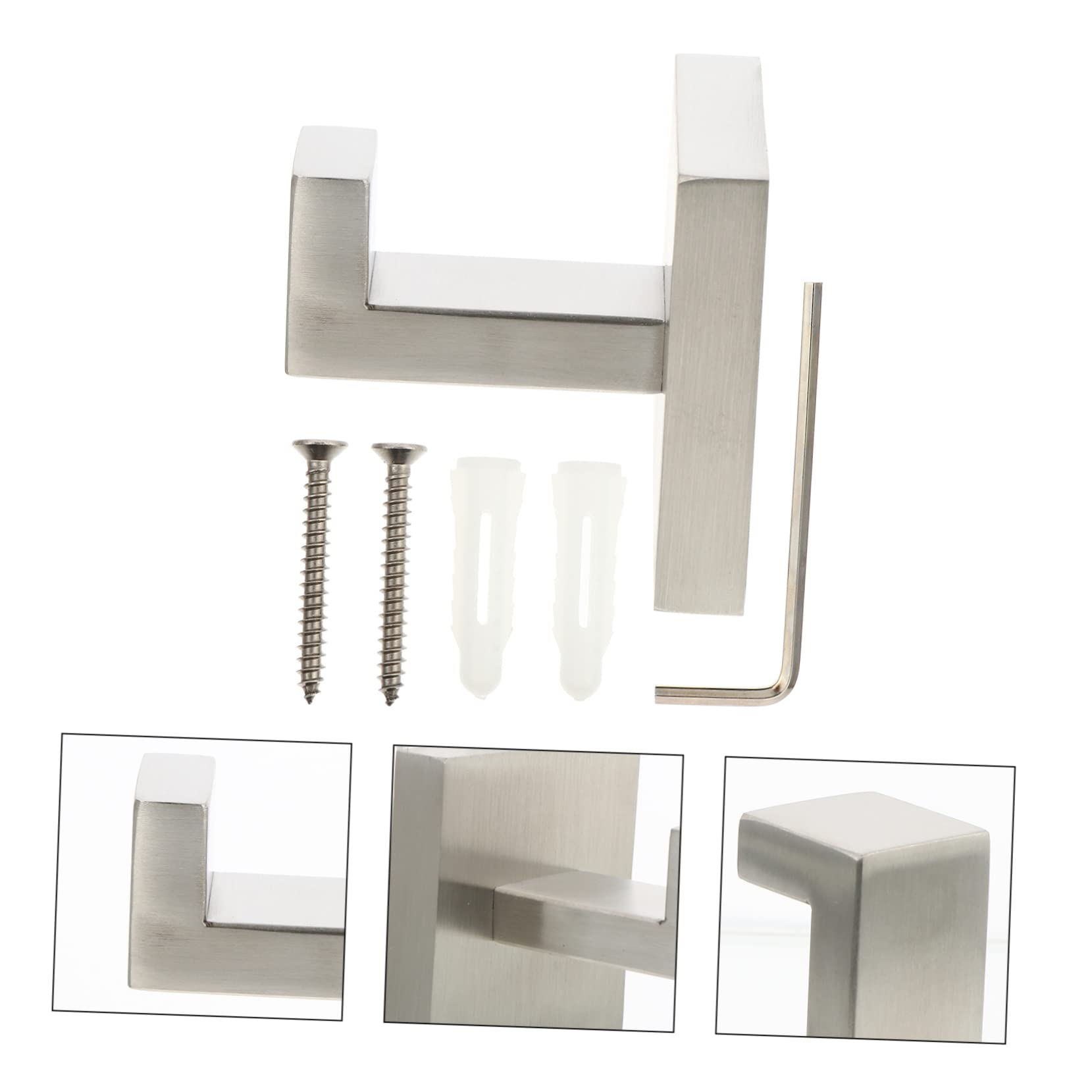 VILLCASE 2 Ganchos De Acero Inoxidable Para Colgar En La Pared Para Batas De Baño Toallas Ropa Abrigos Batas Acero Inoxidable Color Plateado