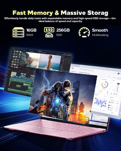 Image of 15.6 inch FHD IPS Laptop, Win 11 Pro, Pentium Processor (2.10 GHz), 16GB RAM, 256GB SSD (Expandable to 2TB), Backlit Keyboard, Fingerprint Reader, Ideal for Student & Business