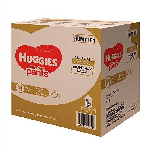 Huggies-Ultra-Soft-Pants-Diapers-Monthly-Pack-Medium-136-Count-Huggies-Baby-Wipes-Cucumber-Aloe-Pack-of-5-360-Wipes