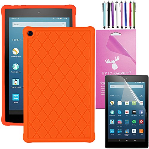 2016 Amazon Fire HD 8 Case Silicone, EpicGadget(TM) Slim Anti-Slip Soft Rubber Silicone Gel Case Cover For (6th Generation)Fire HD 8, 8
