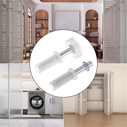Kit de Herrajes para Puerta Bifold 24 Set, Kit de Herrajes para Puertas Abatibles con Pivote Superior y Rueda Guía, para Puertas de Gabinete miniatura 4