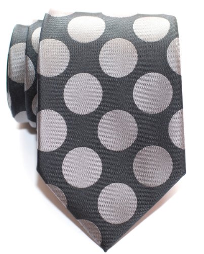 Retreez Large Polka Dots Woven Microfiber Men's Tie Necktie - Various Colors
