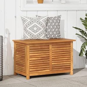vidaXL Garden Storage Box - Acacia Wood Cushion Chest with Water-Resistant Bag, Brown 35.4"x19.7"x22" for Outdoor/Patio/Deck vidaXL Garden Storage Box Acacia Wood Cushion Chest with Water Resistant Bag Brown 354x197x22 for OutdoorPatioDeck