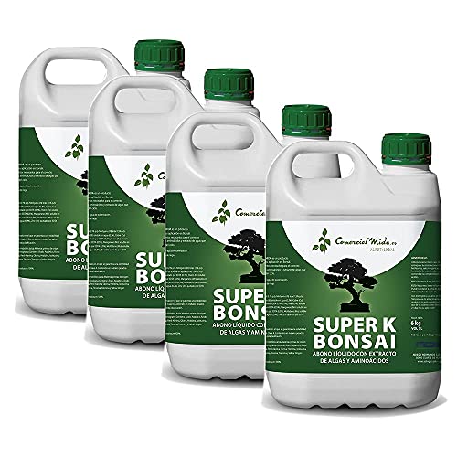 Abono Líquido Bonsai Comercial Mida Super K Fertilizante de Algas Rápida Absorción 4 x 5 L