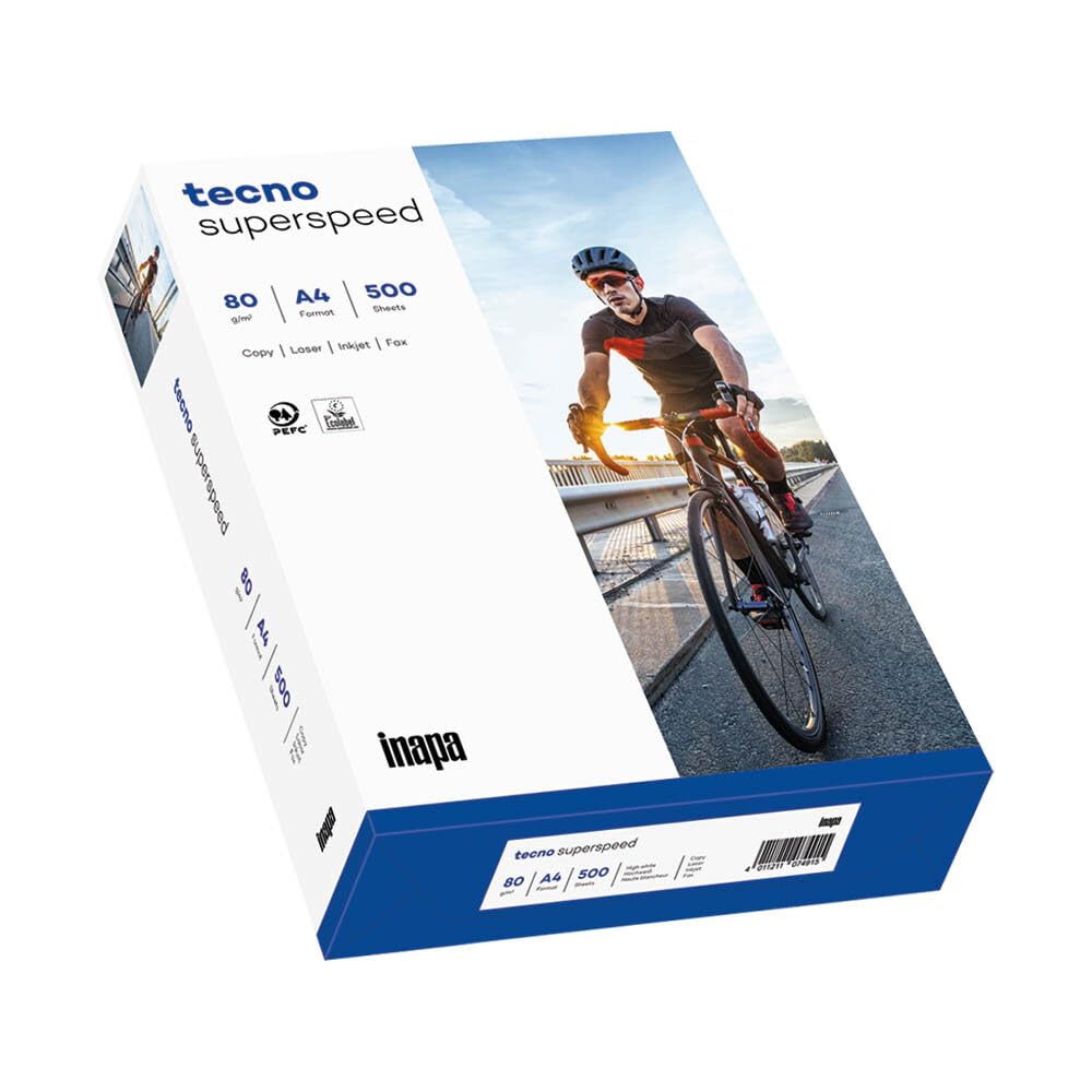 Kopierpapier "tecno superspeed", Officepapier, A4, Weiß, Zellstoff, 80 g/qm, 2500 Stück