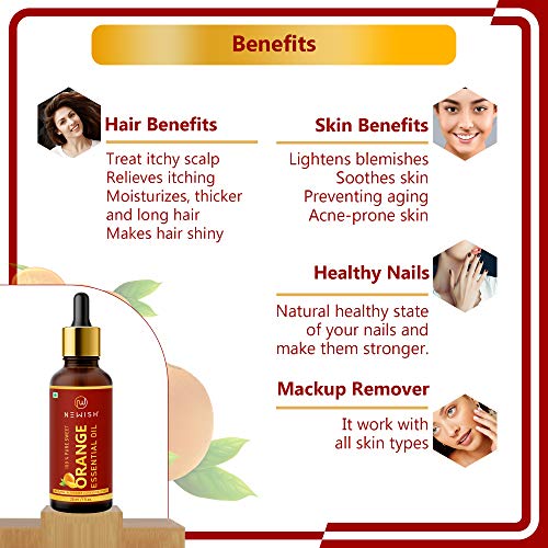 Image of Newish Sweet Orange Essential Oil -100% Pure & Natural for Face, Skin, Aroma, Diffuser Cold Pressed 30ml