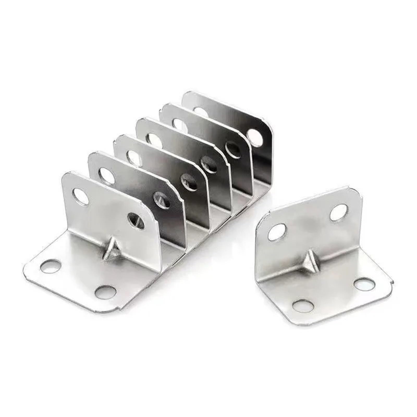 Cidegoo 50Pcs Corner Code 10/20/ Right Angle Bracket, Used For Tables, Chairs, Cabinets, Wardrobes, L-Shaped Corner Bracket Fasteners 90 Degree 4Hole(50Pcs)