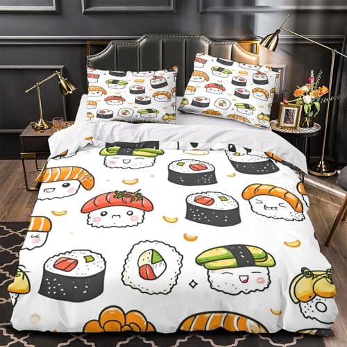 Parure de lit sushi en microfibre premium avec impression 3D haute qualité