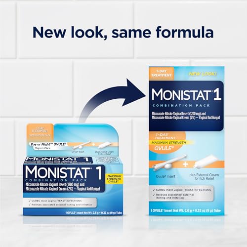 monistat 1 day yeast infection treatment for women 1 miconazole ovule insert amp external monistat anti-itch cream bundle