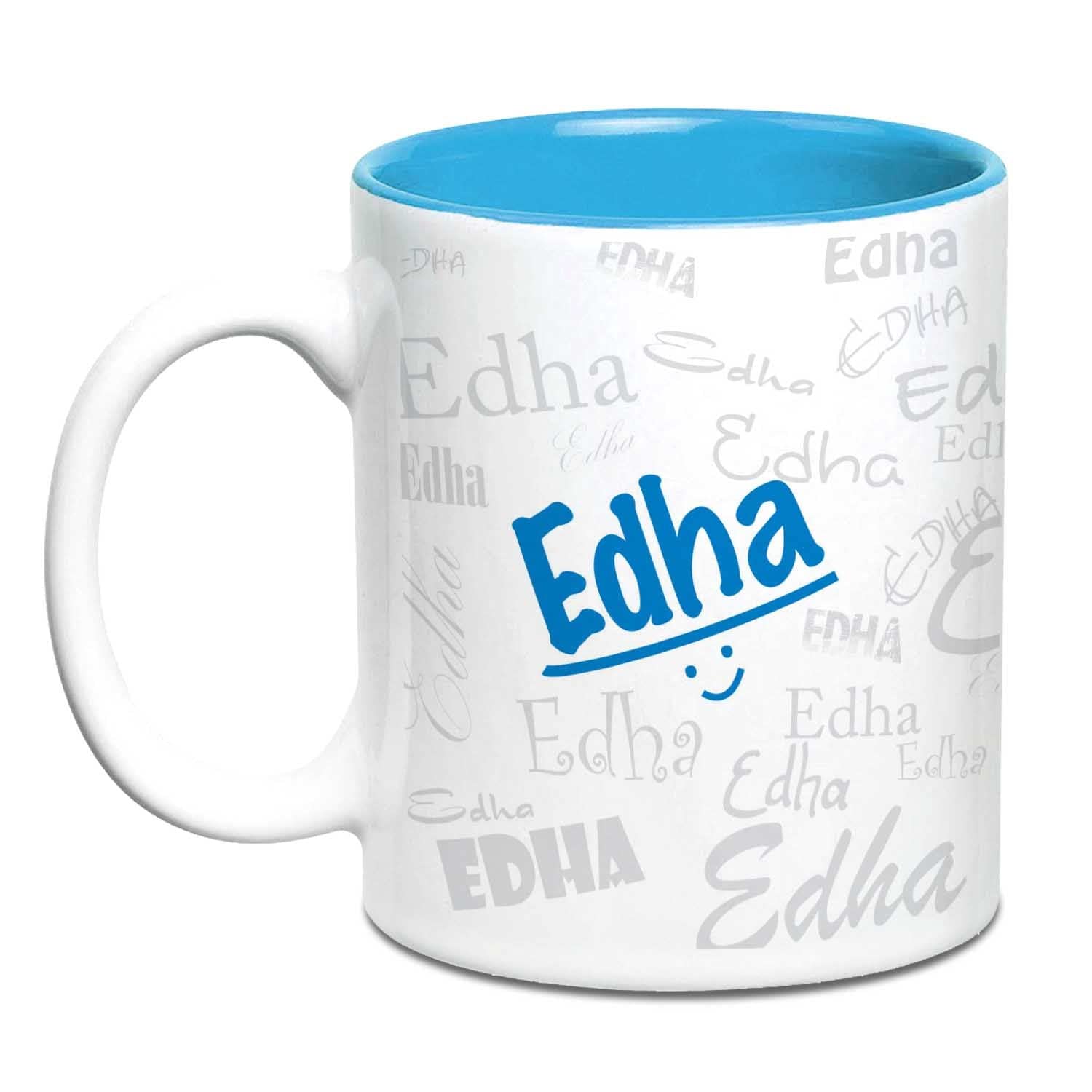 Hot Muggs Me Graffiti Mug - Edha Personalised Name Ceramic, 315ml, 1 Unit