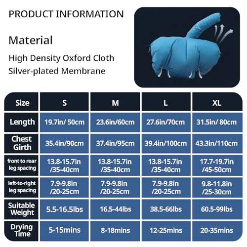 MANON ROSA Dog Drying Bag Hands Free Quick Drying Pet Grooming Tool for Small Medium Large Puff Fluff Dogs & Cats, 360 Degree Shower Bath Hair Dryer Suit (X-Large) - Thumbnail 5