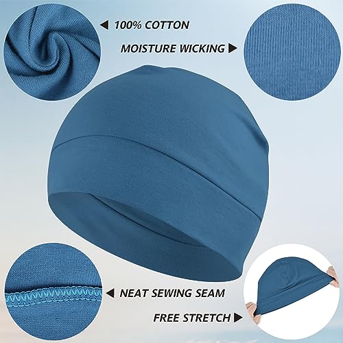 Image of Headshion Cotton Skull Caps for Men Women,2-Pack Lightweight Beanie Sleep Hats Breathable Helmet Liner