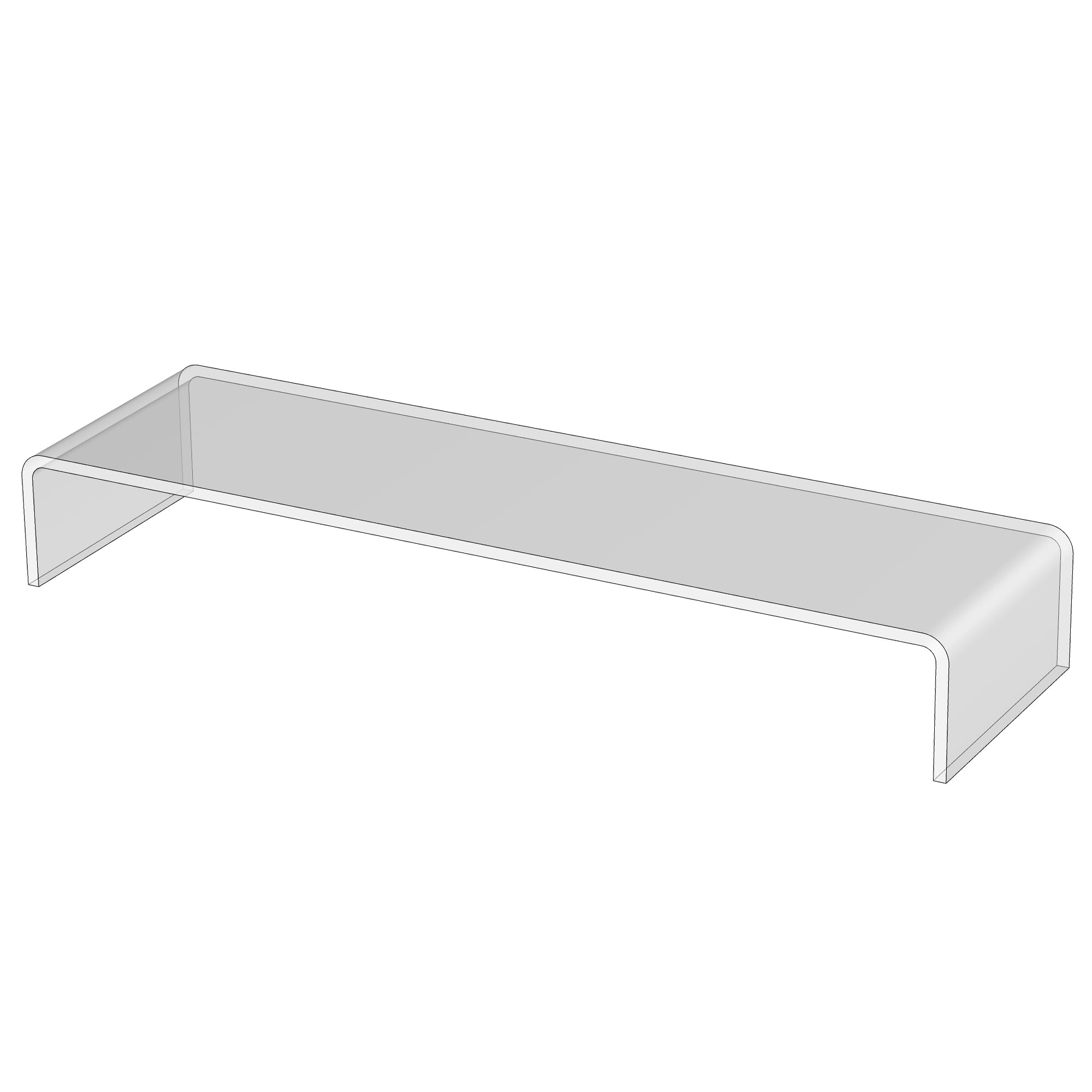 3R W Design Clear Acrylic Display Risers- Premium Shelf Riser Display Stands and Plinths - Hoverstand- Made in UK (4mm-thick-35x10x5cm, Max Load 1kg)