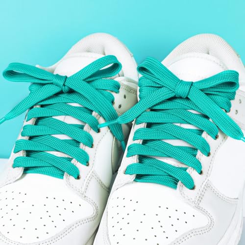 Image of Booyckiy 2 Pairs 2 /5 inch Flat Shoe Laces for Sneakers 31 Colors Shoelaces in 27 inch-72 inch
