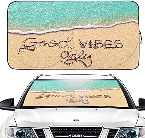 Gven Windshield Sun Shade, Car Front Window Shades Cute Sunshade Windshield Cover Sun Visor Shield Block Automotive Interior Protector Blocks UV Rays for Car Pickup Truck SUV Accessories for Men Women