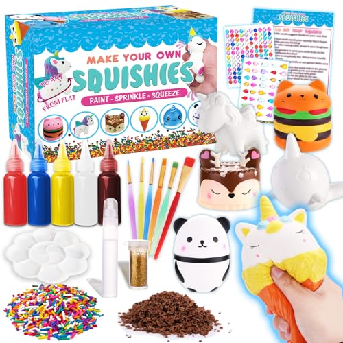 Insnug Sensory Toys Squishy Toy Food - Stress Relief Squishies for Girl Kids Age 4 6 8 10 Kawaii Jumbo DIY Slow Rising Squeeze Autism Unicorn Gift Ice Cream Cake Milk Shake Donut Painting Art Set