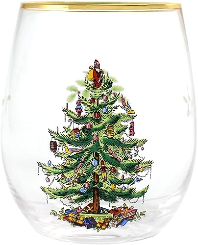 Spodechristmastree19ozstemlesswineglassessetof4vintageinspiredholidaydrinkwarewithcozyseasonalcharmidealformulledwineatfestivegatheringsandholidayentertaining  Urban Country Home Decor Spode christmas tree 19oz stemless wine glasses set of 4 vintage inspired holiday drinkware with cozy seasonal charm ideal for mulled wine at festive gatherings and holiday entertaining  urban country home decor