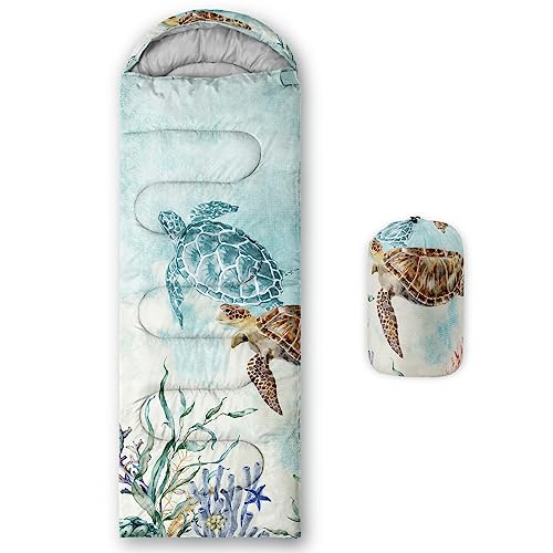 CVHOUSE Sea Turtle Bolsa de Dormir para Camping, 3 Estaciones, Ligera, Impermeable, para Adultos y Niños, 31x90 pulgadas
