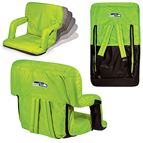 Image of Picnic Time NFL Seattle Seahawks Reclining Ventura Seat- Lime - Digital Print