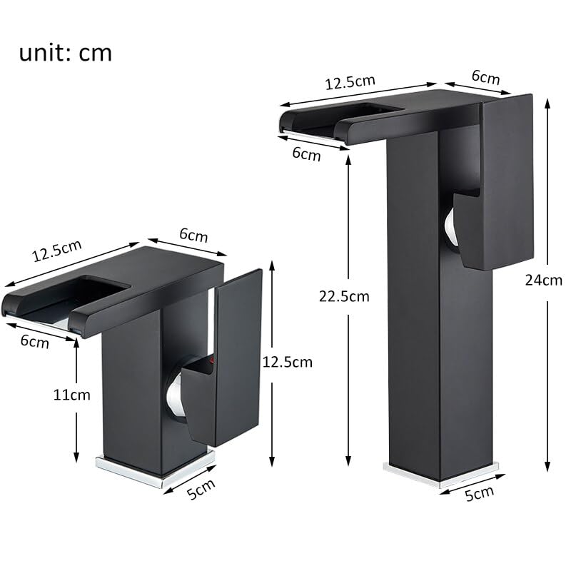 Robinet cascade LED autonome chrome brillant mitigeur eau chaude et froide