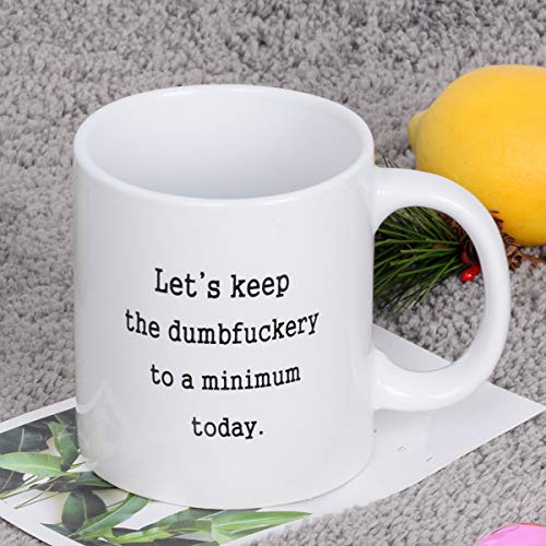 Funny Coffee Mug Let's Keep Annoyance To A Minimum Today The Office Coffee Tea Cup With Funny Saythings Novelty Mugs Funny Mugs For Coworkers Boss Friends Men Women White Elephant #TOP3