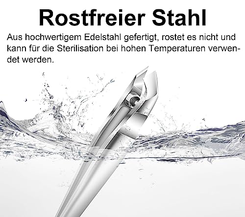 Nagelhautzange Professioneller aus Edelstahl 2 in 1 Cuticle Pusher und Cuticle Nipper Cutter Nagelhaut Nagelhautschneider Neonail Nagelhautschere Nagelhautknipser