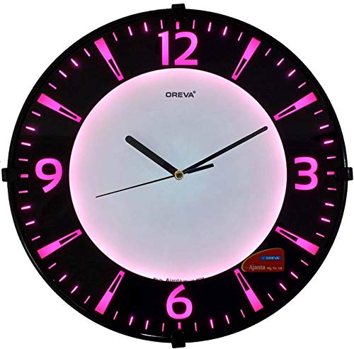 Oreva Back Light Round Plastic Analog Wall Clock (32 cm x 32 cm x 4 cm, Pink LED, AQ 1667) (B07HP5P85Q) Amazon Price History, Amazon Price Tracker