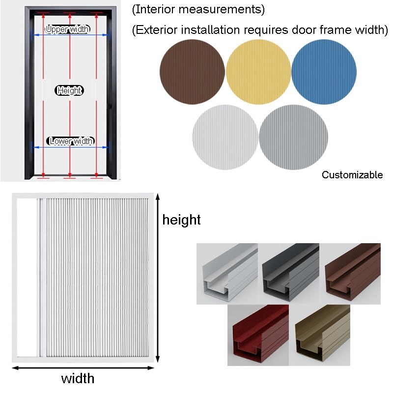 Porta A Soffietto per Interni, Porta Scorrevole A Soffietto con Telaio in Alluminio, Divisorio per Armadio Camper Patio Porta Doccia(160x40cm)