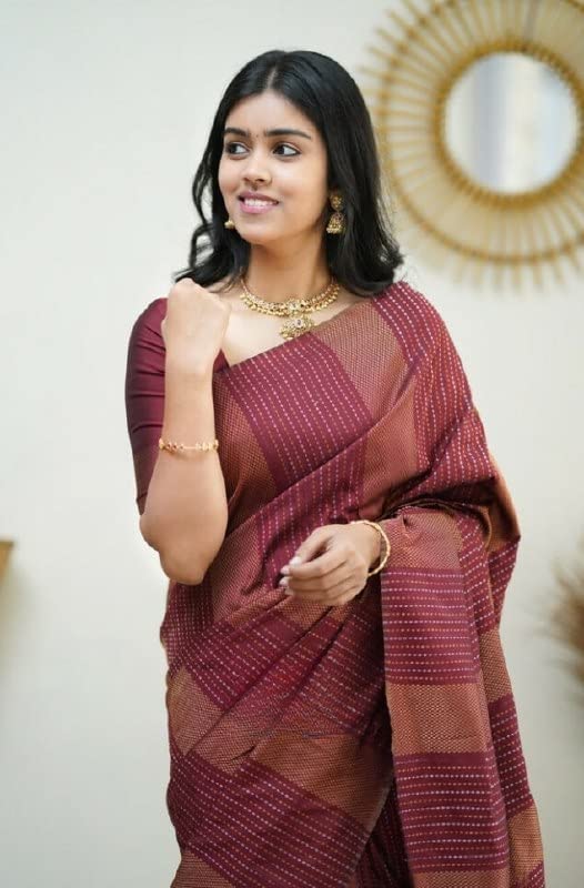 Image of Flosive Women's Kanjivaram Pure Zari Woven Soft Silk Saree With Blouse Piece (Mix Color)
