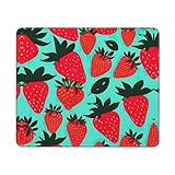 Hingor Alfombrilla de ratón con estampado de fresa 1, diseño personalizado para oficina y hogar, alfombrilla de mouse impermeable, base de goma antideslizante para mouse inalámbrico