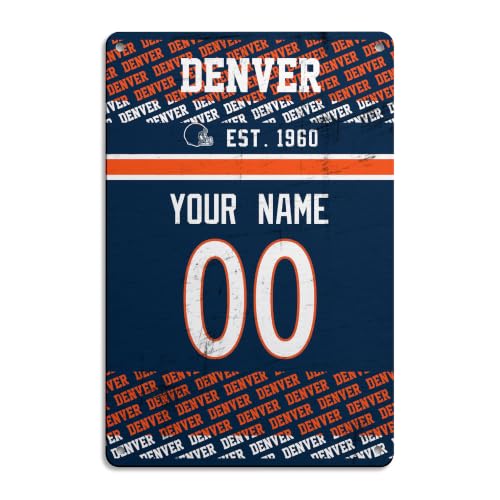 Image of Denver Metal Sign for Outside Custom Name and Number Gifts
