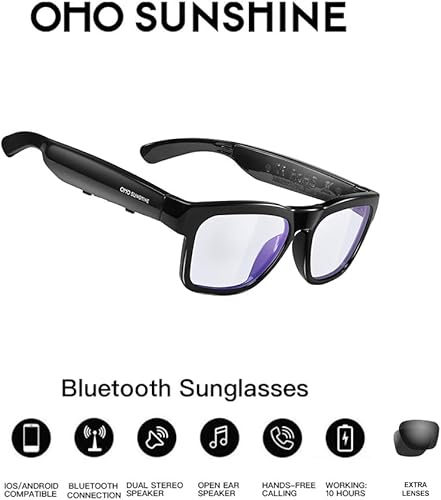 Miniatura 3 de OhO Bluetooth Sunglasses,Voice Control and Open Ear Style Smart Glasses to Listen Music and Calls,UV400 Polarized Lens
