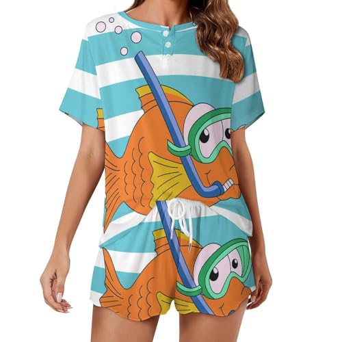 Pyjama poisson rouge femme fin et respirant fini la transpiration