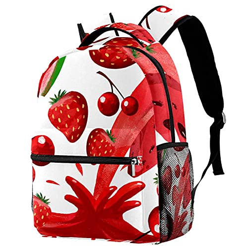 Sac à dos campus à motif fraise pour les sorties scolaires et voyages