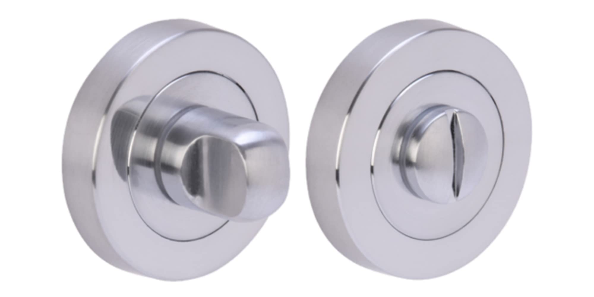 Hunta HANDLEZONE® Bathroom Toilet Door Thumbturn and Release Set - Satin Chrome