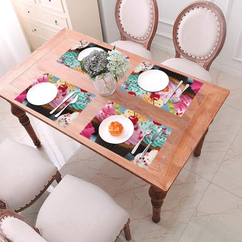 Sets de table en vinyle lavables lot de 6 tapis de table antidérapants 30x45 cm - 3