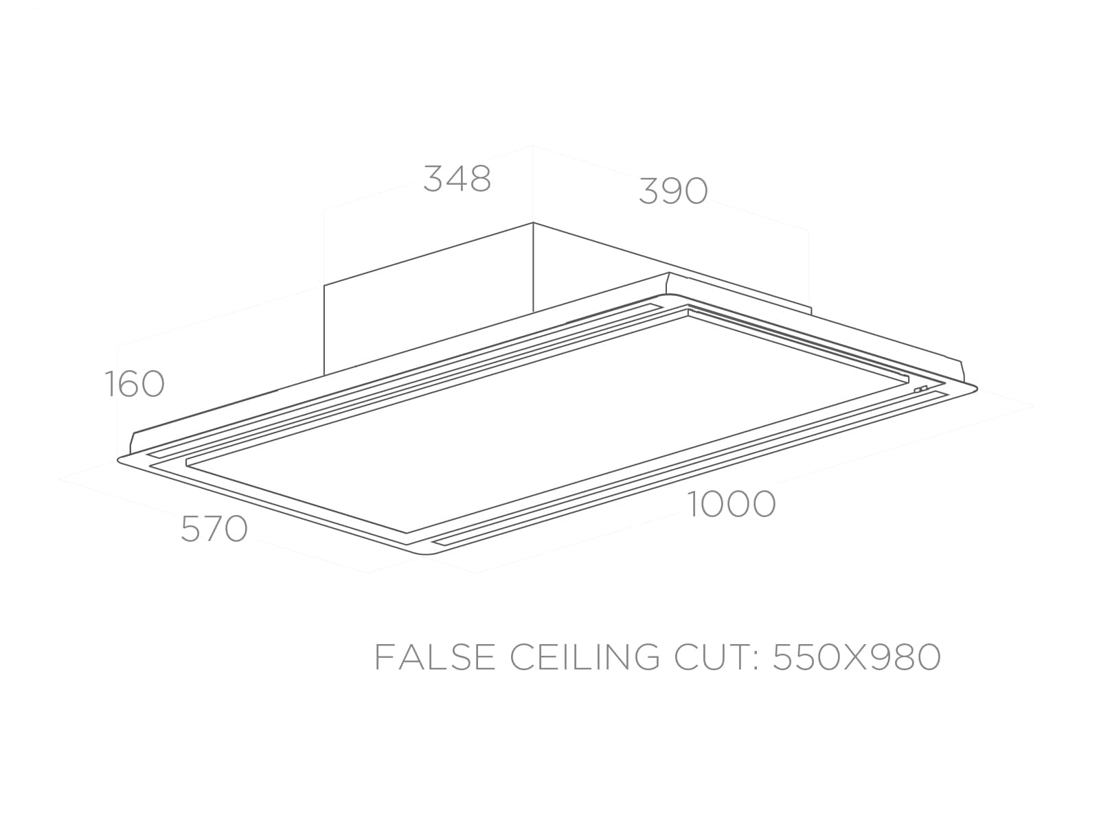 ELICA Cappa da soffitto HILIGHT-X H16 IX/A/100 – PRF0167045A, in acciaio inox