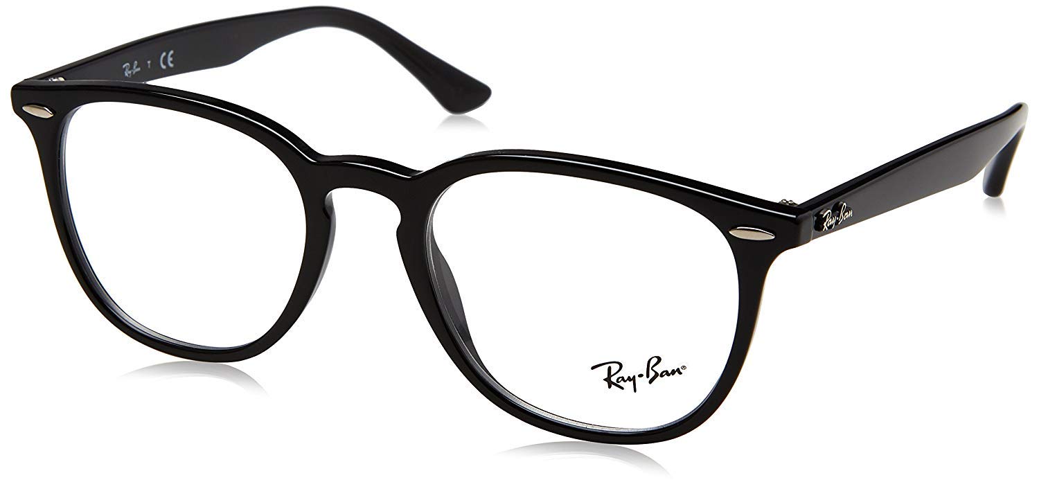 Ray-Ban Unisex Black Adults’ 0Rx 7159 2000 52 Optical Frames,