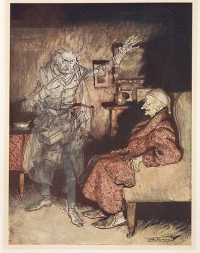 Toile Scrooge Arthur Rackham Illustration de Noël pour habiller un mur de salon