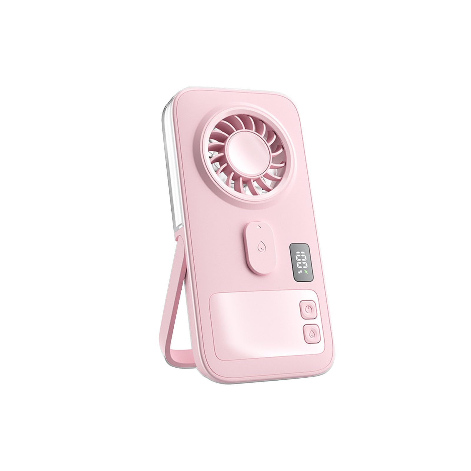 Alksubbm Handheld Fan with LED Display USB Rechargeable Compact Cooling Device for Home Work Travel Desk Humidifying Fan