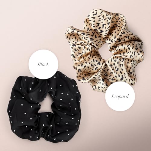 Image of Kitsch Brunch Scrunchies - No Crease Hair Ties for Girls, Scrunchies for Women | Perfect for Daily Wear or Any Occasion | Ideal Gifts for Women - Leopard Print