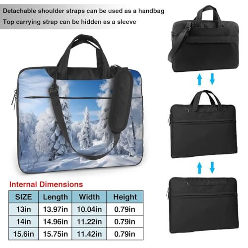 Bolso bandolera para laptop KHiry con diseño invernal miniatura 2