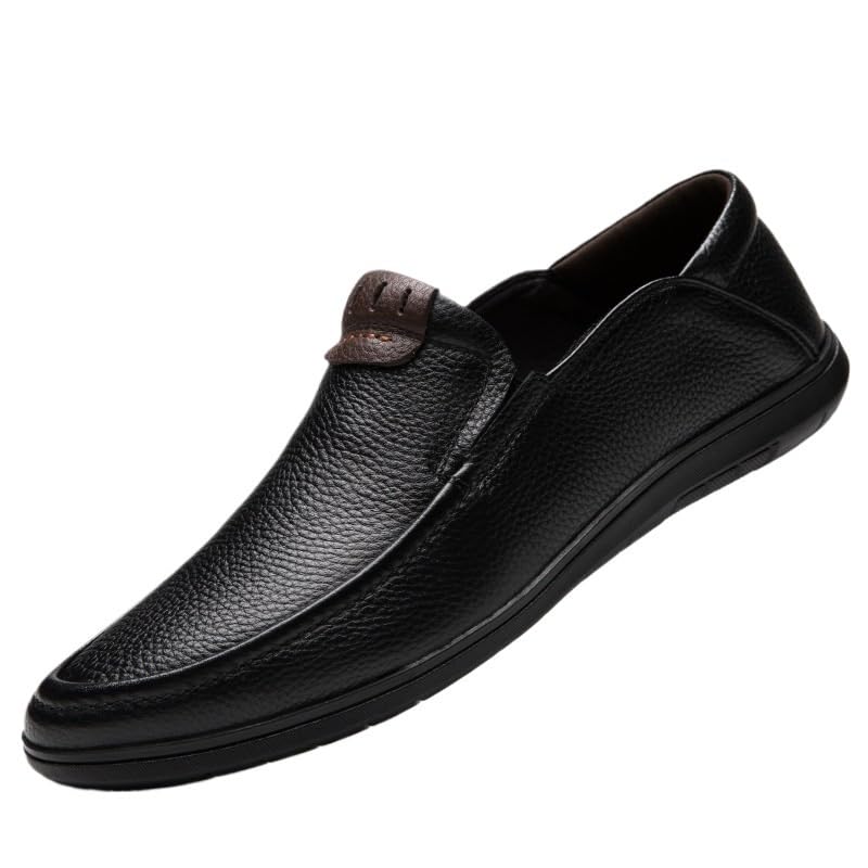Men’s Faux Patent Leather Slip-On Loafers Wedding Office Party Pointed-Toe Dress Shoes