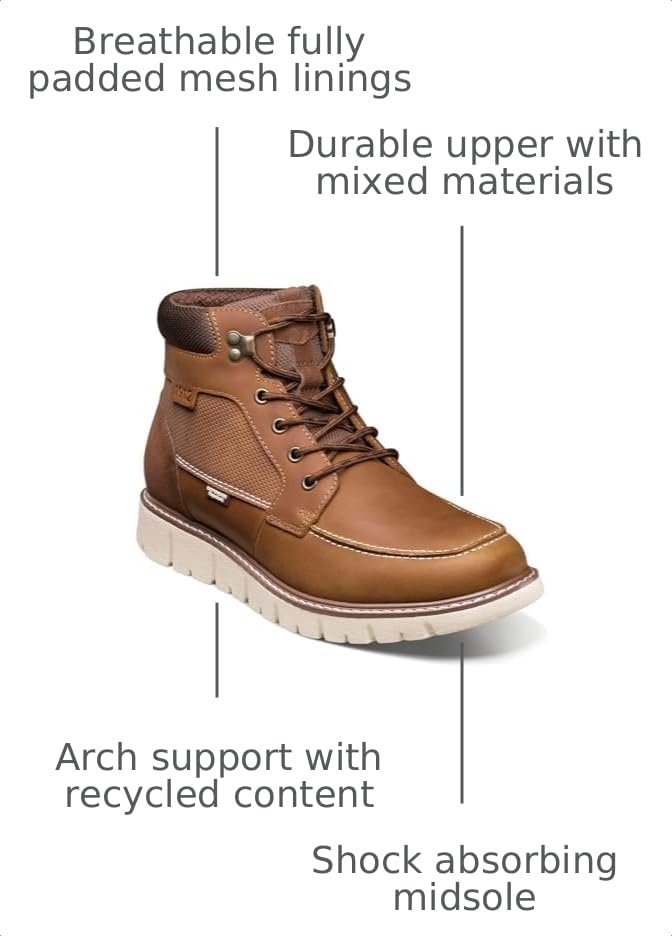 Image of Nunn Bush Karnak Moc Toe Boots Lightweight Comfortable Chukka