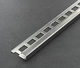 Fliesenschiene, Fliesenprofil, Quadratprofil, Edelstahl (V2A) glänzend, Länge 2,50 m 11 mm Höhe 1 Stück