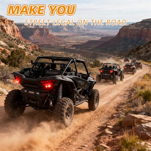 SUNPIE UTV Turn Signal Kit Universal UTV ATV Blinker Light with Rocker Switch for Polaris, Can-Am, Teryx, CFMOTO, Red Street Legal Turn Signals Lighting for Side-by-Side - Thumbnail 7