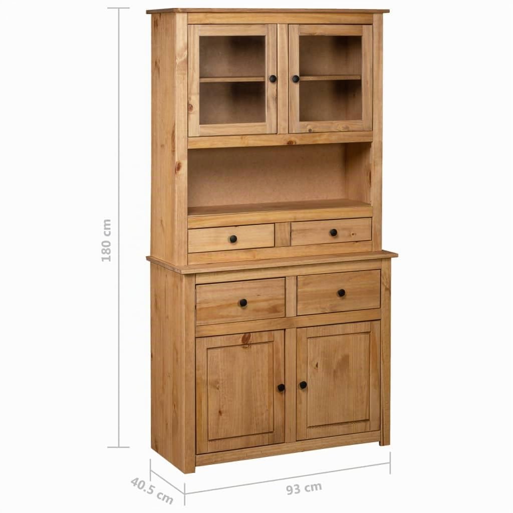 vidaXL Aparador Estilo Panamá Range Casa Hogar Habitación Dormitorio Muebles Mobiliario Bricolaje Decoración Diseño 93x40,5x180 cm Madera Pino Maciza