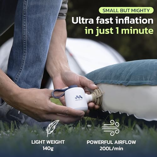 Image of Woowind Electric Air Pump, Cordless Air Mattress Pump for Pool Floats, Swimming Rings, Air Bed, Air Sofa, Rechargeable Battery Powered